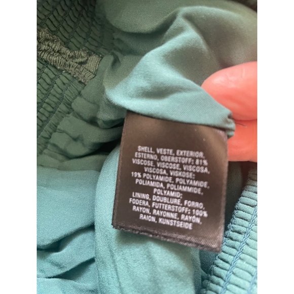 By Anthropologie Green Bionda Plisse Wide Leg Jump Suit Size Medium Petite - Picture 10 of 11